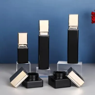 Персонализируемая стеклянная бутылочка для лосьона, баночка для крема, косметический набор, косметическая упаковка.