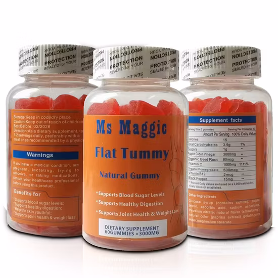 Органическая веганская витаминная добавка под собственной торговой маркой, яблочный уксус, мармеладные мишки для похудения